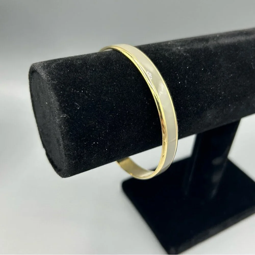 Vintage Gold Tone Magnetic Bangle Bracelet Minimalist Slip On